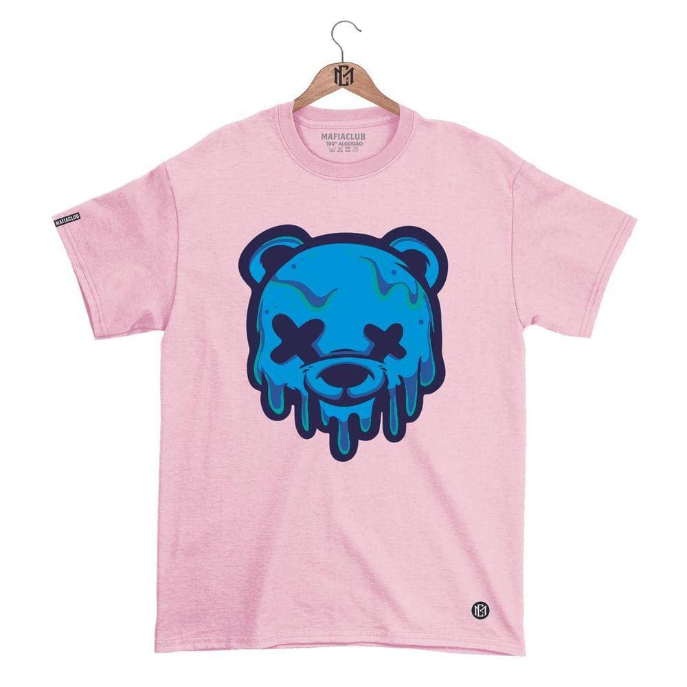 Camiseta Máfia club Gola Redonda Estampa URSO XX 2 Streetwear fio 30.1 Penteado.