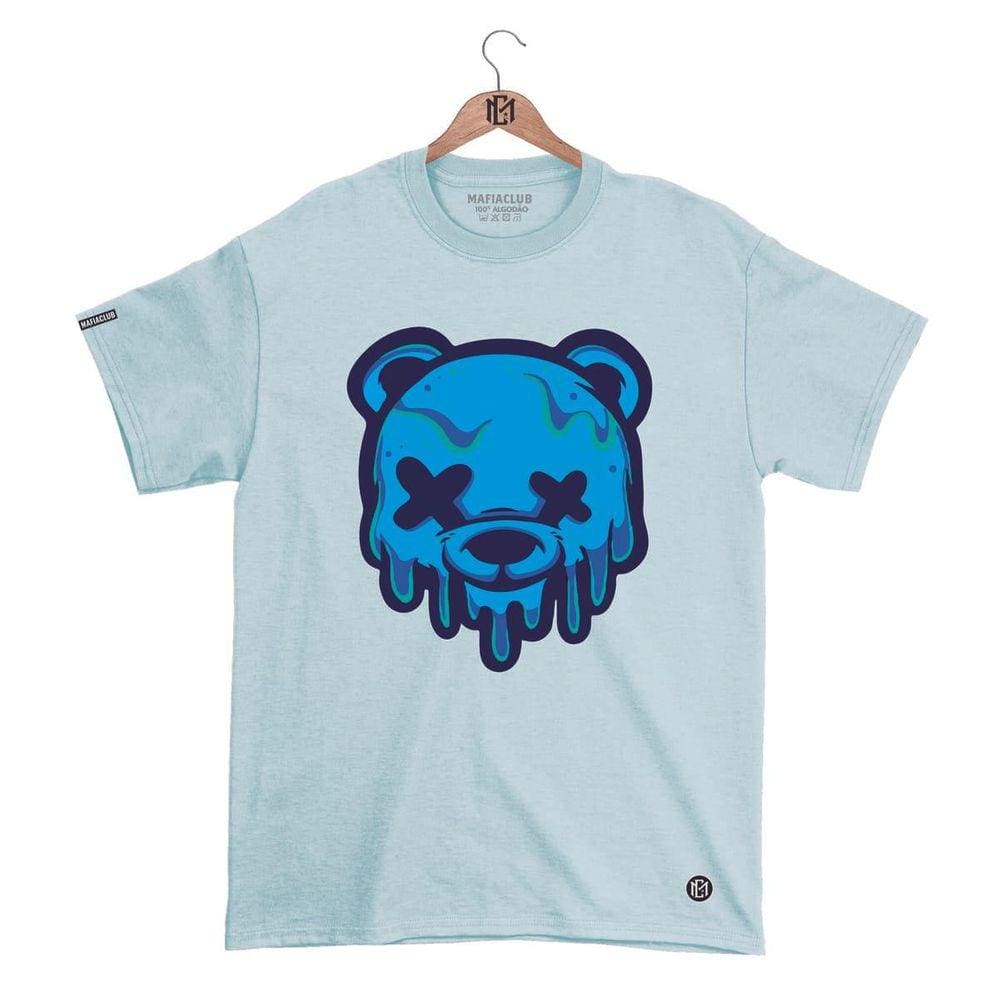 Camiseta Máfia club Gola Redonda Estampa URSO XX 2 Streetwear fio 30.1 Penteado.