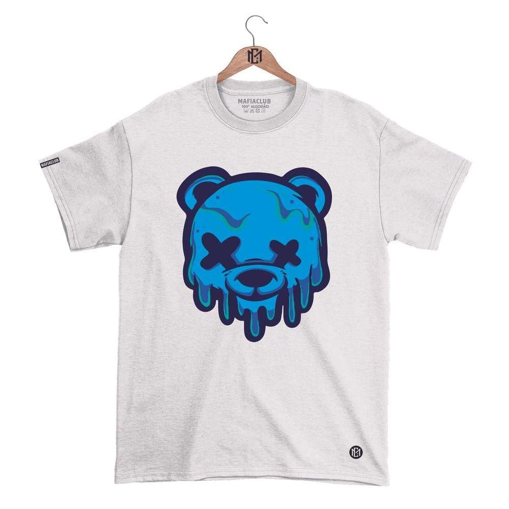 Camiseta Máfia club Gola Redonda Estampa URSO XX 2 Streetwear fio 30.1 Penteado.
