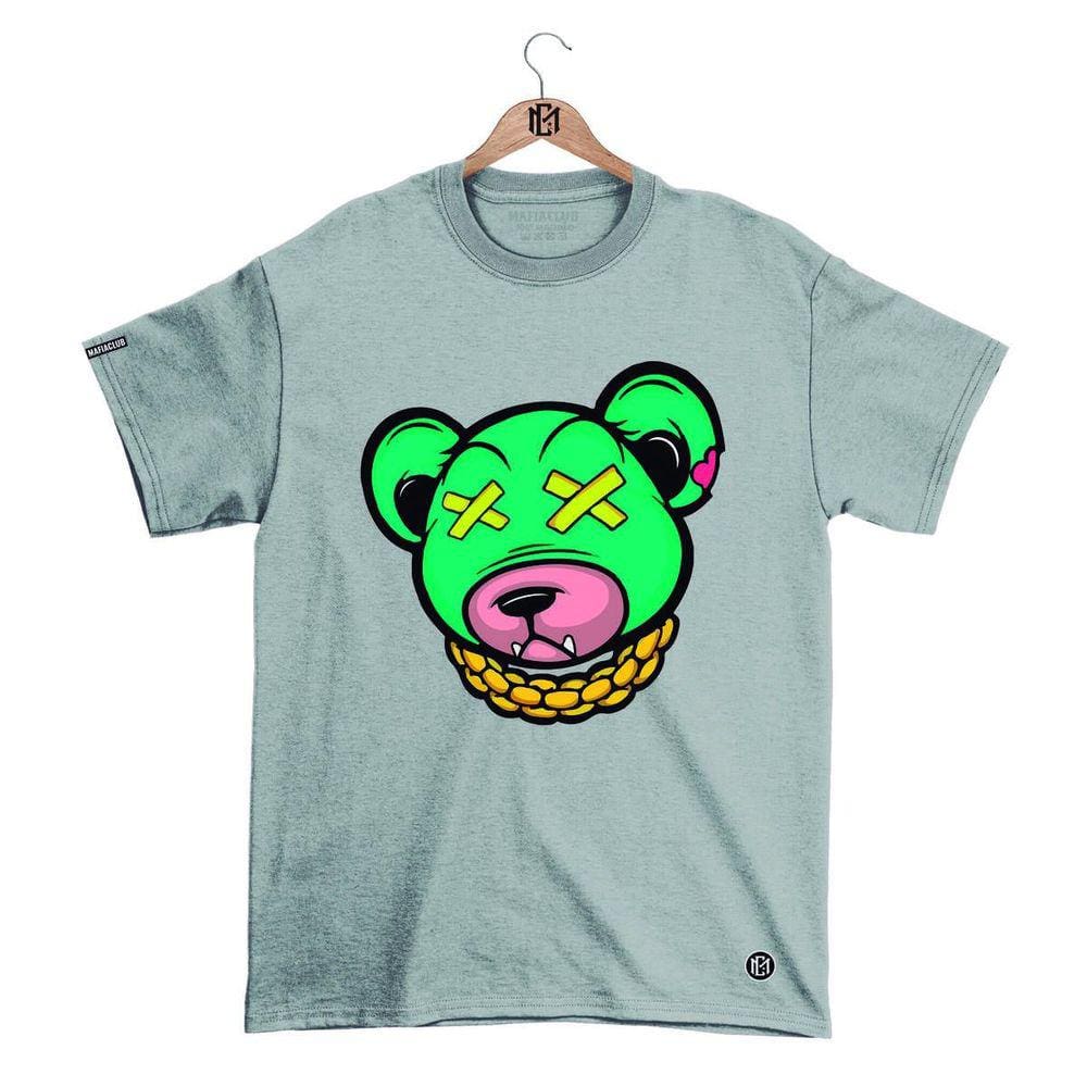 Camiseta Máfia club Gola Redonda Estampa URSO XX 3 Streetwear fio 30.1 Penteado.