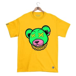 Camiseta Máfia club Gola Redonda Estampa URSO XX 3 Streetwear fio 30.1 Penteado.