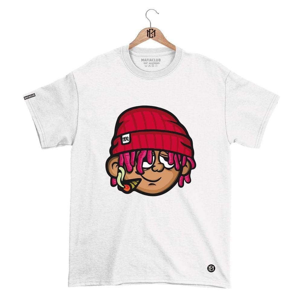 Camiseta Mafiaclub Gola Redonda Estampa CARA MC Streetwear fio 30.1 Penteado.