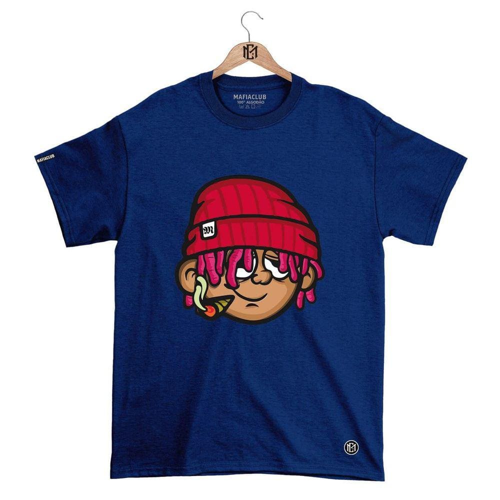 Camiseta Mafiaclub Gola Redonda Estampa CARA MC Streetwear fio 30.1 Penteado.