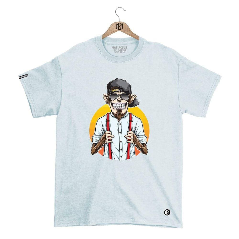 Camiseta Mafiaclub Gola Redonda Estampa MONKEY ll Streetwear fio 30.1 Penteado