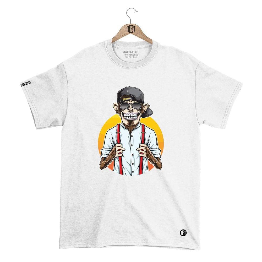 Camiseta Mafiaclub Gola Redonda Estampa MONKEY ll Streetwear fio 30.1 Penteado
