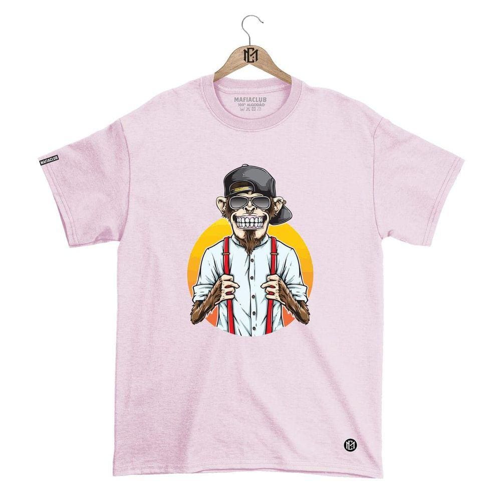 Camiseta Mafiaclub Gola Redonda Estampa MONKEY ll Streetwear fio 30.1 Penteado