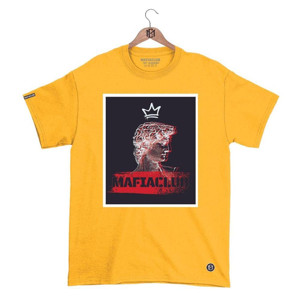 Camiseta Máfiaclub Gola Redonda Estampa QUADRO MÁFIA Streetwear fio 30.1 Penteado.