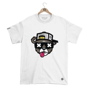 Camiseta Mafiaclub Gola Redonda Estampa URSO l Streetwear fio 30.1 Penteado