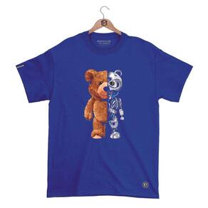 Camiseta Máfiaclub Gola Redonda Estampa URSO ROBO Streetwear fio 30.1 Penteado.