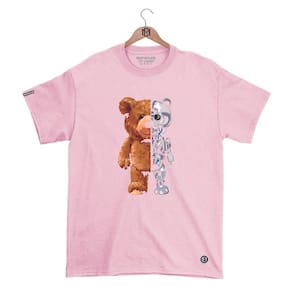 Camiseta Máfiaclub Gola Redonda Estampa URSO ROBO Streetwear fio 30.1 Penteado.