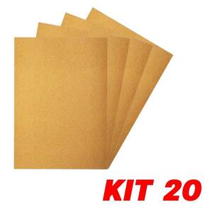 Kit 20 Lixa Folha Grão 150 Madeira Porta Acabamento 27X22Cm