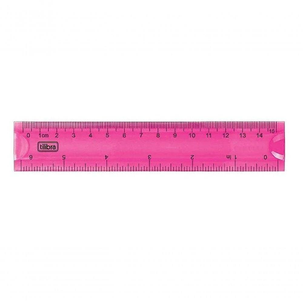 Régua Flexível Tilibra - Rosa 15 Cm