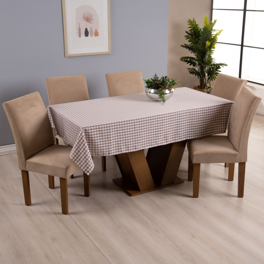 Toalha de Mesa Brisa Xadrez 8 Lugares 1 Pç