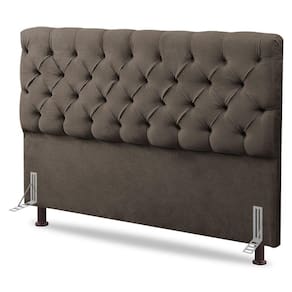 Cabeceira Cama Box Casal Queen Size Lylla 160cm Capitonê com Frame Linho Cacau - Desk Design