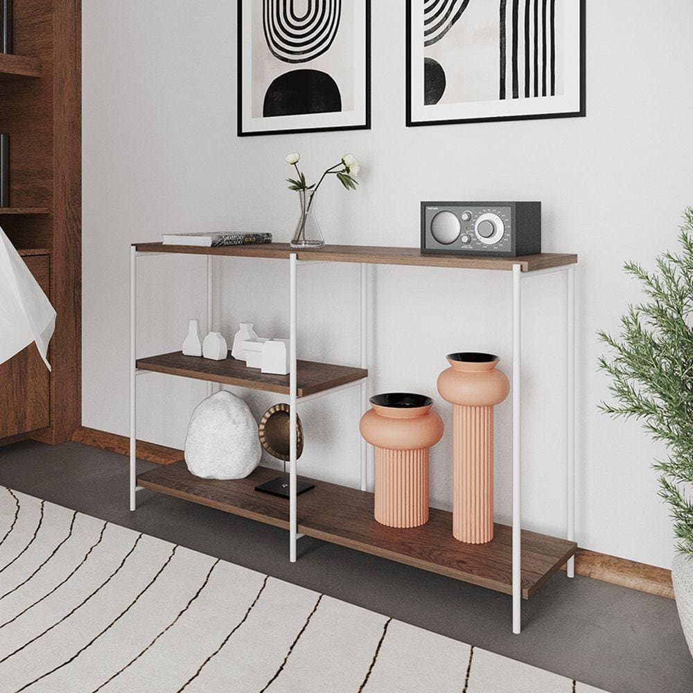 Aparador Industrial Artesania Branco e Imbuia 120cm