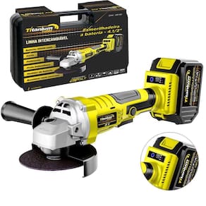 Esmerilhadeira Angular Intercambiável À Bateria 21v 4.1/2" Bivolt Titanium