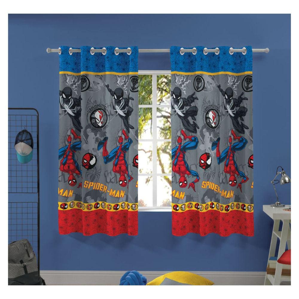 Cortina Quarto Infantil Spider Man Homem Aranha 150x180cm Lepper
