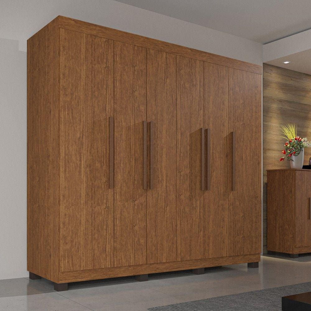 Guarda-Roupa Casal 100% MDF com 06 Portas e 04 Gavetas Londres Prime Cinamomo Imop