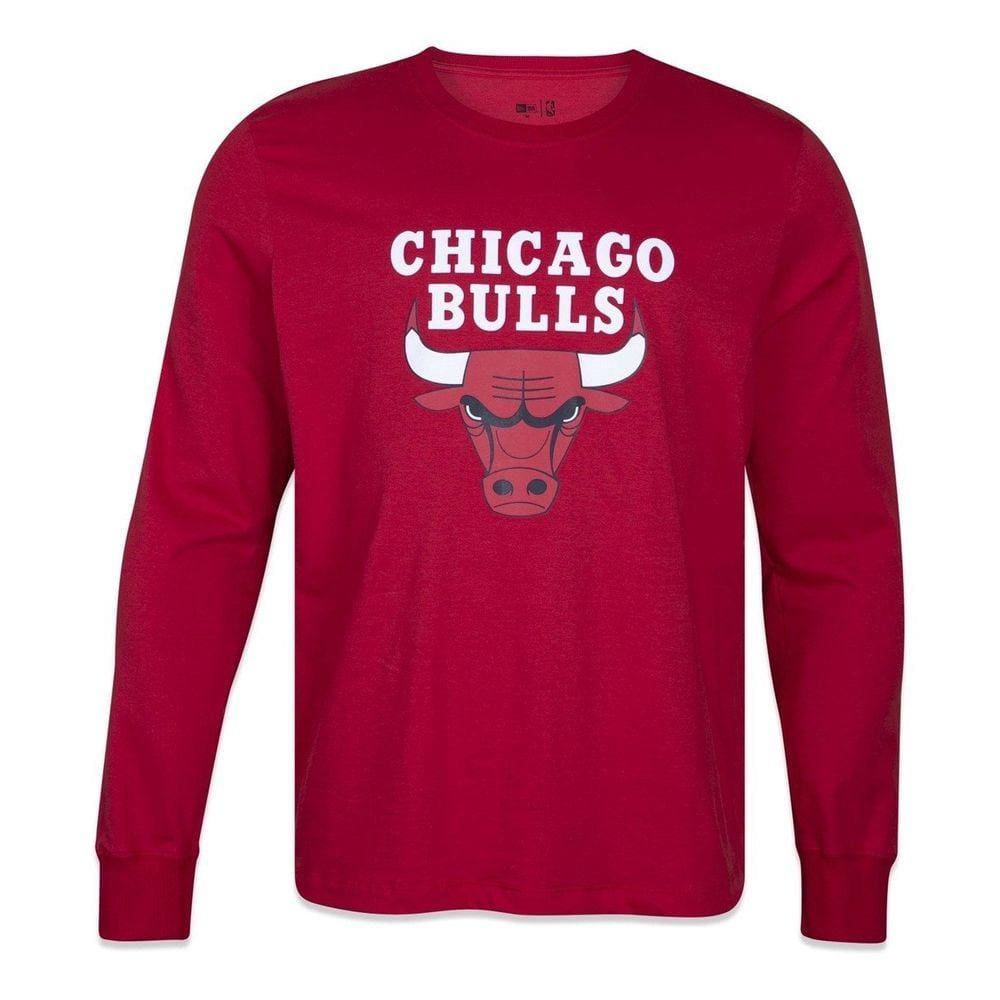 Camiseta New Era NBA Chicago Bulls Manga Longa Core