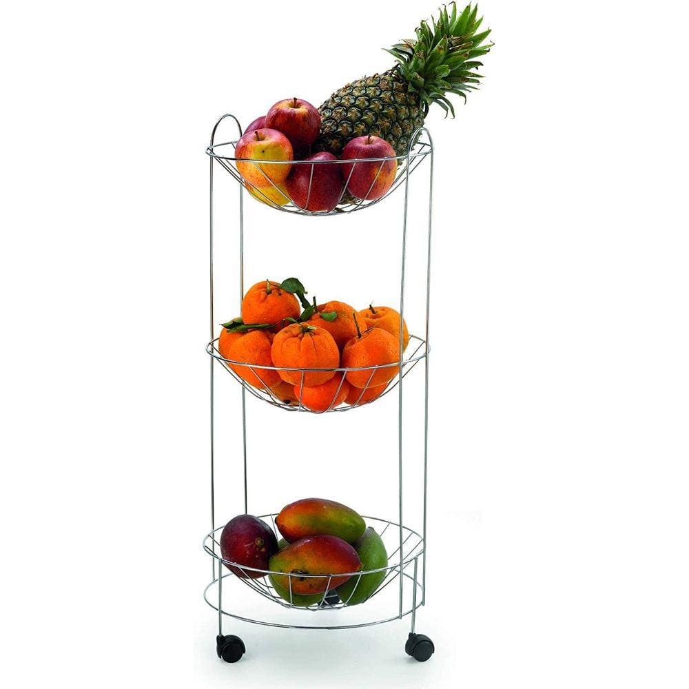 Fruteira Tripla Redonda Arthi Com Rodinha