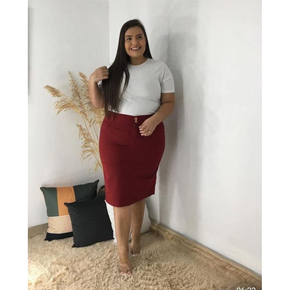 Saia Plus Size Cereja