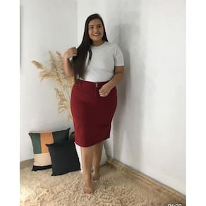 Saia Plus Size Cereja