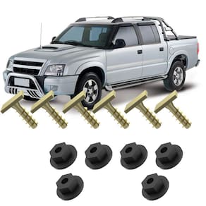 Kit Fixação Parafusos e Porcas P/ Moldura Paralama Dianteiro S10 2007 2008 2009 2010 2011 2012 2013