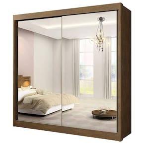 Guarda Roupa Casal Espelhado 2 Portas 6 Gavetas Las Vegas Cor Cinamomo