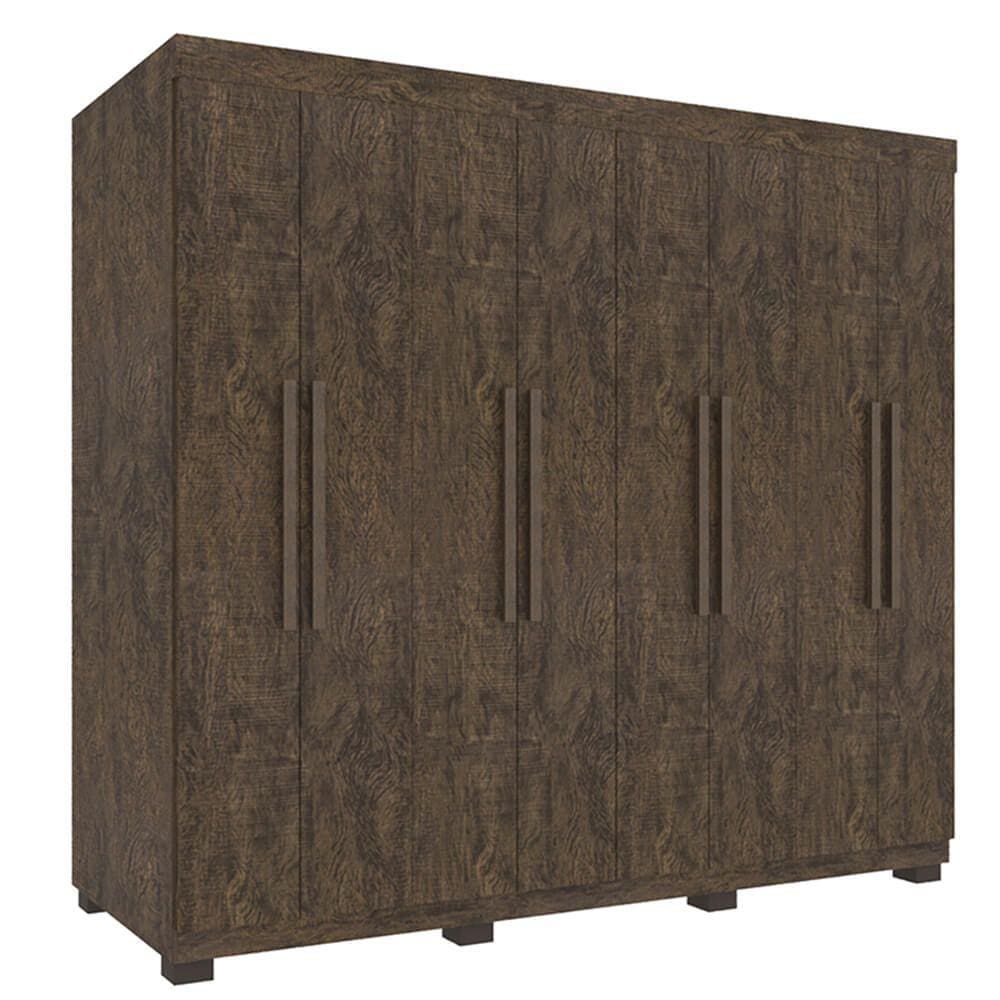 Guarda Roupa Milão Casal 8 Portas 4 Gavetas Imop Cor Wengue Naturale