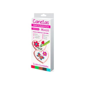 Caneta Alimenticia Fina C/5 Cores Mago