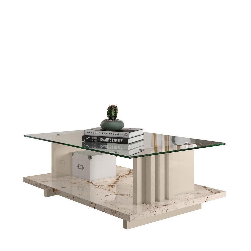Mesa De Centro Paris Calacata Off White Qualé Qualé