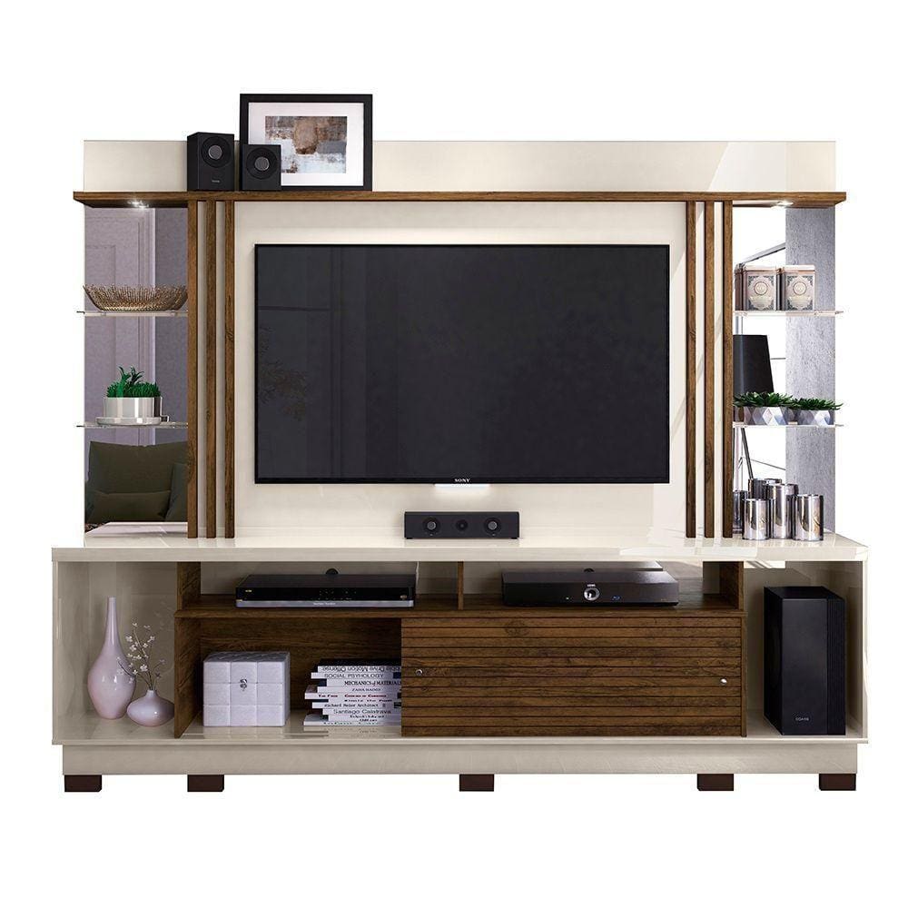 Estante Home Gisele Tv Até 55 Com Pés Off White Savana Qualé Qualé