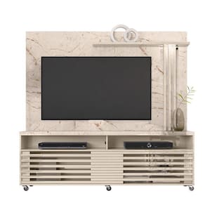 Rack Com Painel Hanna Tv Até 50 Calacata Off White Qualé Qualé