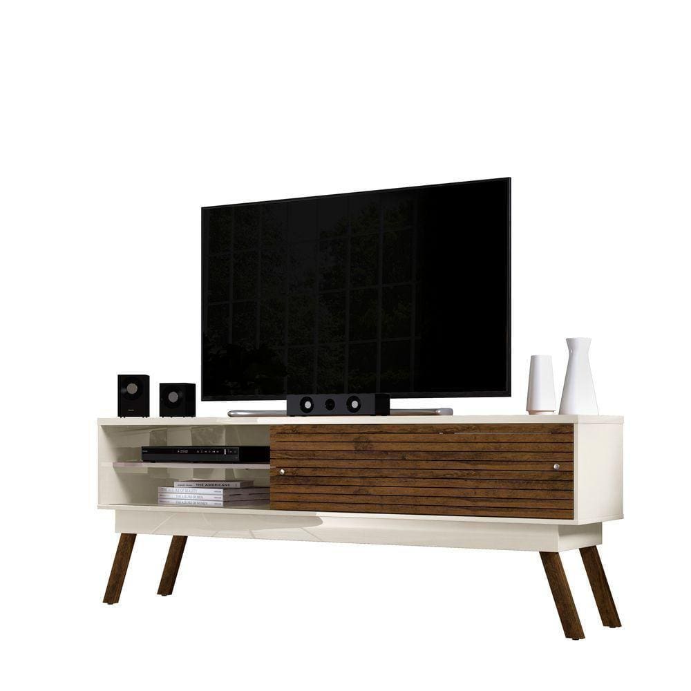 Rack Paraná 1.8 Tv Até 75 Off White Savana Qualé Qualé