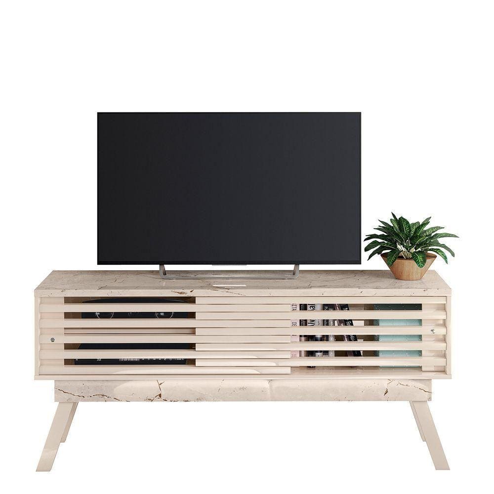 Bancada Paraná 1.5 Tv Até 65 Calacata Off White Qualé Qualé
