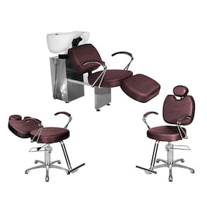 Kit Salão Topázio 1 Fixa + 1 Recl Base Estrela + Lavatório C/Ap Vinho