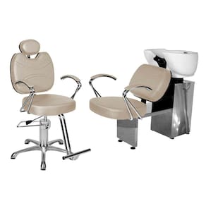 Kit Salão Topázio Cadeira Reclinável Base Estrela + Lavatório BrancoPér