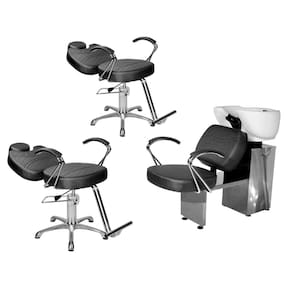 Kit Salão Topázio 2 Cadeiras Recl Base Estrela + Lavatório Preto Facto