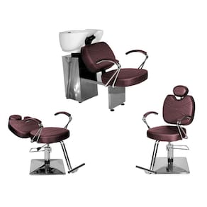 Kit Salão Topázio 1 Cad Fixa + 1 Recl Base Quadrada + Lavatório Vinho