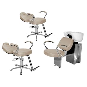 Kit Salão Topázio 2 Cadeiras Recl Base Estrela + Lavatório Branco Pérola