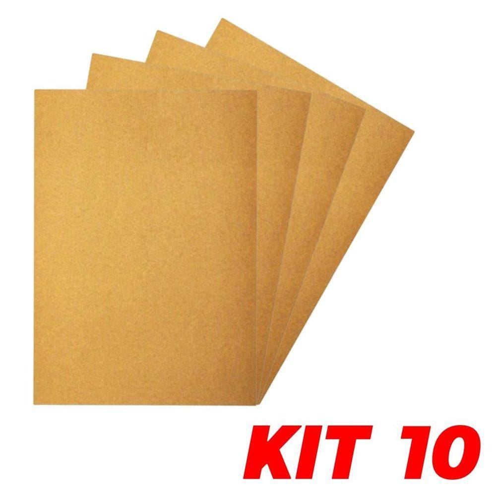 Kit 10 Lixa Folha Grão 80 Madeira Porta Acabamento 27X22cm