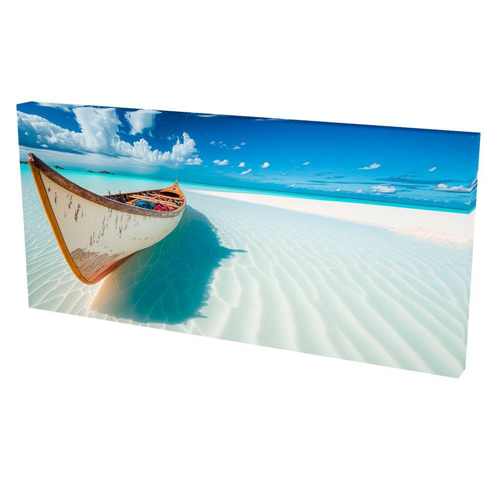 Quadro Decorativo em Tela com Borda Infinita Canoa