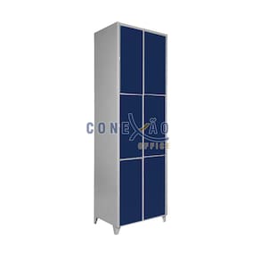 Armário Roupeiro De Aço Vestiário Academia 6 Portas Azul Del Rey