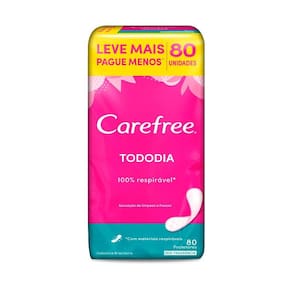 Protetor Diário Carefree Todo Dia sem Perfume Leve 80 Pague 60 Unidades