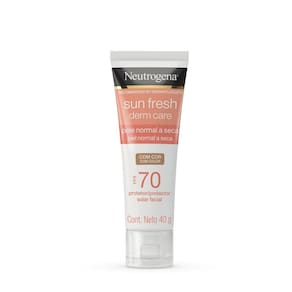 Protetor Solar Facial Neutrogena Sun Fresh Derm Care Dry Skin Com Cor FPS 70