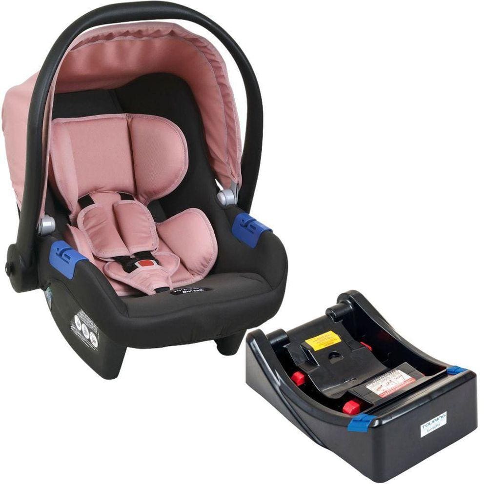 Bebê Conforto Touring Cz Rosa Com Base Burigotto