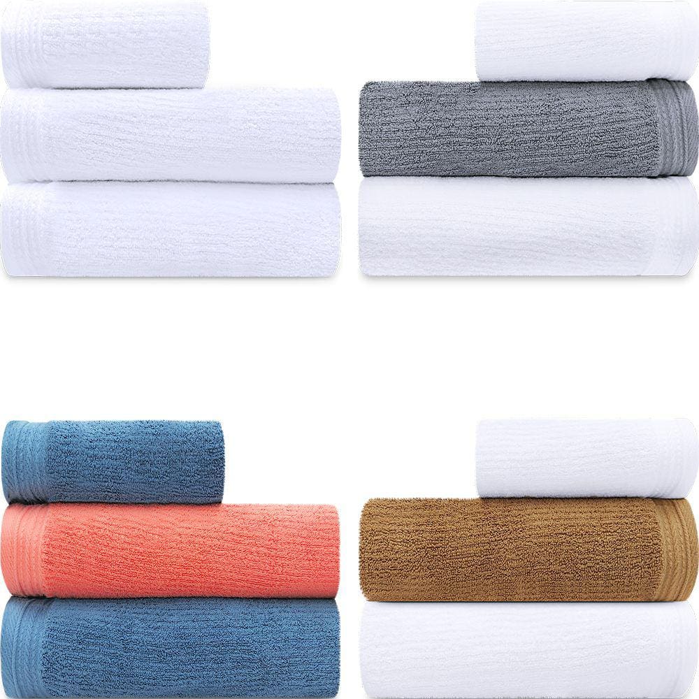 Jogo De Toalhas 3 Peças - Banhão Gigante + Rosto 100% Algodão Fios Penteados Max Imperial Karsten - Emcompre