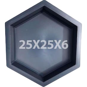 2 Formas Para Calçamento Piso Sextavada Lisa 25X25X6 Preta