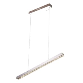 Pendente Retangular de Cristal 78cm Led 23W 3000k Bivolt