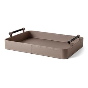 Bandeja Decorativa Retangular em MDF com Revestimento em PU Cinza 38cm 16518 Mart
